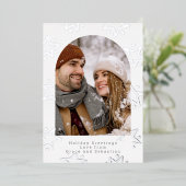クリスマススターパーソナライズされた写真 箔シーズンカード (立ち正面)