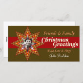 クリスマススターフォトグリーティングカード シーズンカード (正面/裏面)