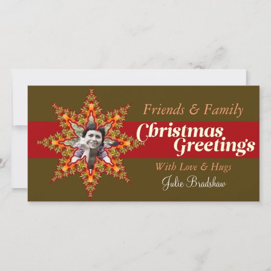 クリスマススターフォトグリーティングカード シーズンカード (正面)