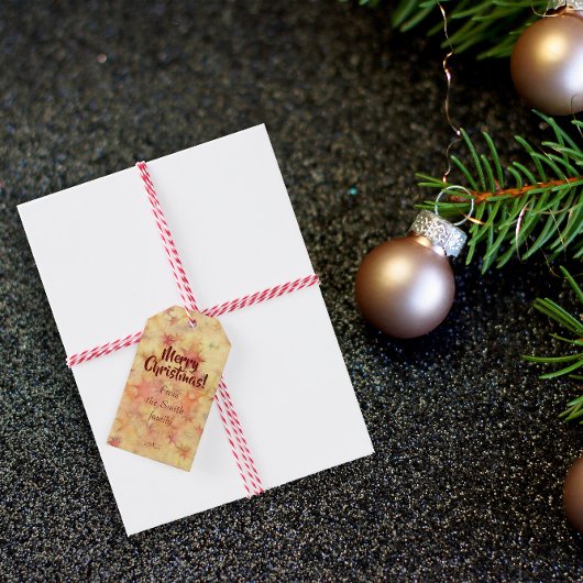 クリスマススターブルゴーニュタイポグラフィギフトラベル ギフトタグ