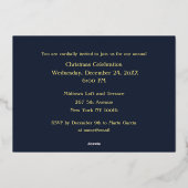 クリスマススターブルーフォイル招待状 箔招待状 (裏面)