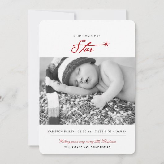 クリスマススターベビーの生誕発表 シーズンカード (正面)