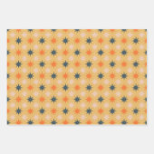 クリスマススターホリデーパターン ラッピングペーパーシート (正面3)