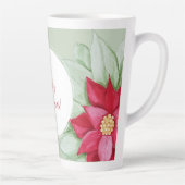 クリスマススターポインセチア水彩手絵を描形 カフェラテマグ (右)