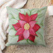 クリスマススターポインセチア水彩手絵を描形 クッション (ブランケット)