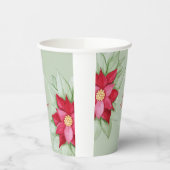 クリスマススターポインセチア水彩手絵を描形 紙コップ (左)
