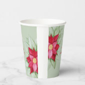 クリスマススターポインセチア水彩手絵を描形 紙コップ (右)