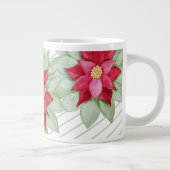 クリスマススターポインセチア水彩 ジャンボコーヒーマグカップ (右)