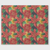 クリスマススターポインセティララッピング紙 ラッピングペーパー (フラット)