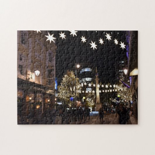 クリスマススターライトアットナイトセブンダイアルズロンドン ジグソーパズル (横)