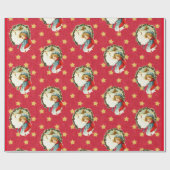 クリスマススターラッピング紙 ラッピングペーパー (フラット)