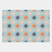 クリスマススターレトロヴィンテージ伝統的クラシック ラッピングペーパーシート (正面)