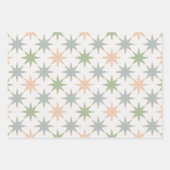 クリスマススターレトロヴィンテージ伝統的フェスティバル ラッピングペーパーシート (正面3)