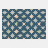 クリスマススターレトロヴィンテージ伝統的フェスティバル ラッピングペーパーシート (正面)