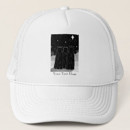 クリスマススター三王星ブラック&ホワイト季節 キャップ