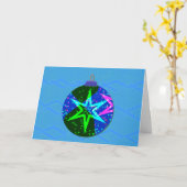 クリスマススター抽象芸術オーナメントホリデーカード カード (黄色い花)