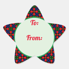 クリスマススター縁どギフトステッカー 星シール