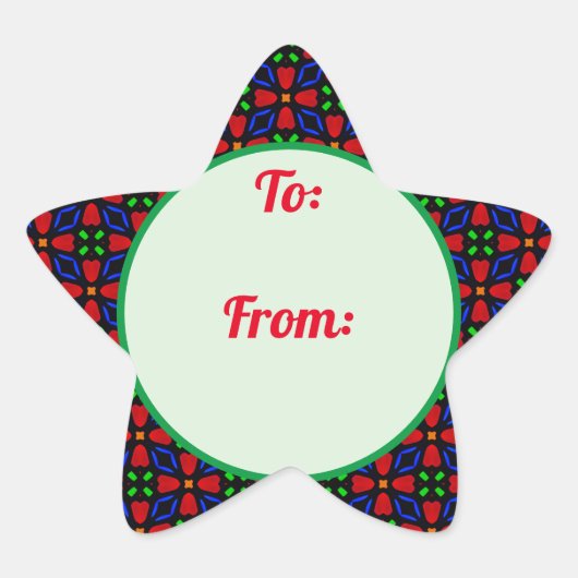 クリスマススター縁どギフトステッカー 星シール (正面)