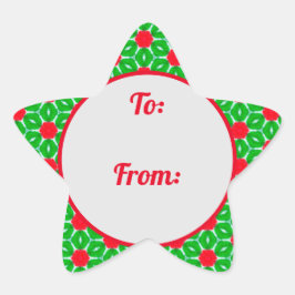 クリスマススター縁どギフトステッカー 星シール