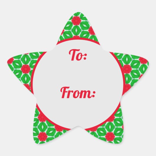 クリスマススター縁どギフトステッカー 星シール (正面)