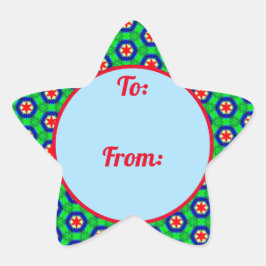 クリスマススター縁どギフトステッカー 星シール