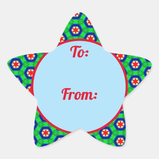 クリスマススター縁どギフトステッカー 星シール (正面)