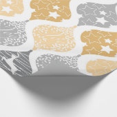 クリスマススター鹿の喜びパターン ラッピングペーパー (角)