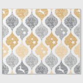 クリスマススター鹿の喜びパターン ラッピングペーパー (フラット)