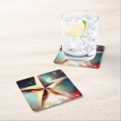 クリスマススター2 スクエアペーパーコースター (インサイチュ)