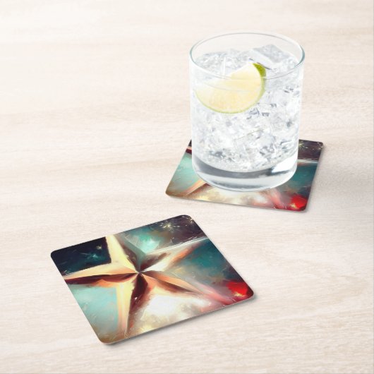 クリスマススター2 スクエアペーパーコースター (インサイチュ)