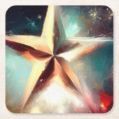 クリスマススター2 スクエアペーパーコースター (正面)