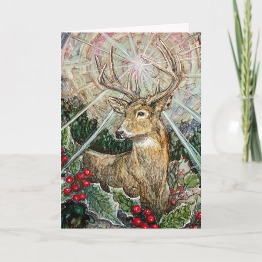 「クリスマススター」の折り畳みカード サンキューカード (正面)