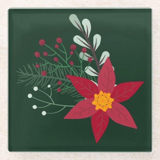 クリスマススター ガラスコースター (正面)