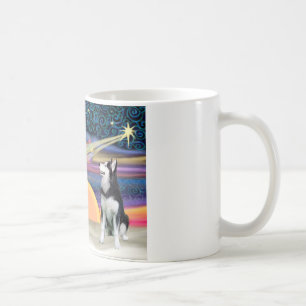 クリスマススター シベリアンハスキー1 コーヒーマグカップ