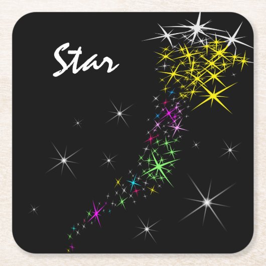 クリスマススター スクエアペーパーコースター (正面)