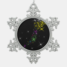 クリスマススター スノーフレークピューターオーナメント