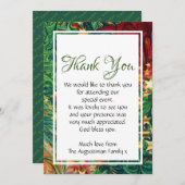 クリスマススター フェスティブ レトロ 赤 緑 ゴールド サンキューカード (正面/裏面)