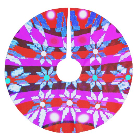 クリスマススター ブラッシュドポリエステルツリースカート (正面)