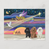 クリスマススター-プードルズ（3本のおもちゃ）- シーズンポストカード (正面)