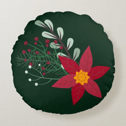 クリスマススター ラウンドクッション (正面)