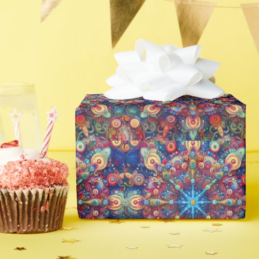 クリスマススター ラッピングペーパー (誕生日パーティー)