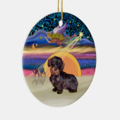 クリスマススター – ワイヤソールドダックシュント セラミックオーナメント (右)