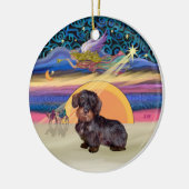 クリスマススター – ワイヤソールドダックシュント セラミックオーナメント (左)