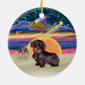 クリスマススター – ワイヤソールドダックシュント セラミックオーナメント (裏面)