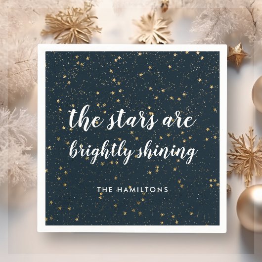 クリスマススター | 明るく輝く スタンダードカクテルナプキン