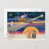 クリスマススター – Brown and Orange Tabby cats (2) シーズンポストカード (正面/裏面)