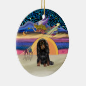 クリスマススター – Long Hed Dachshund (BT) セラミックオーナメント (右)