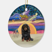 クリスマススター – Long Hed Dachshund (BT) セラミックオーナメント (左)