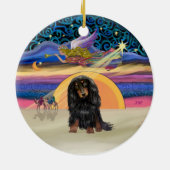 クリスマススター – Long Hed Dachshund (BT) セラミックオーナメント (裏面)