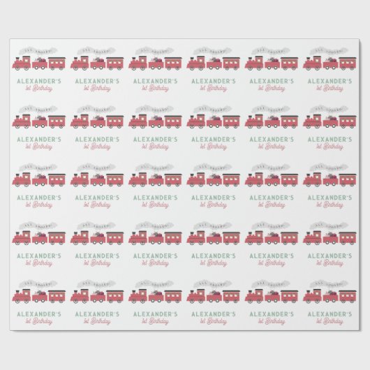 クリスマススチームトレイン子供の誕生日に乗り込む ラッピングペーパー (フラット)